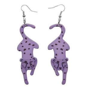 🐆 Erstwilder Chatting Cheetahs Earrings - Purple and Black